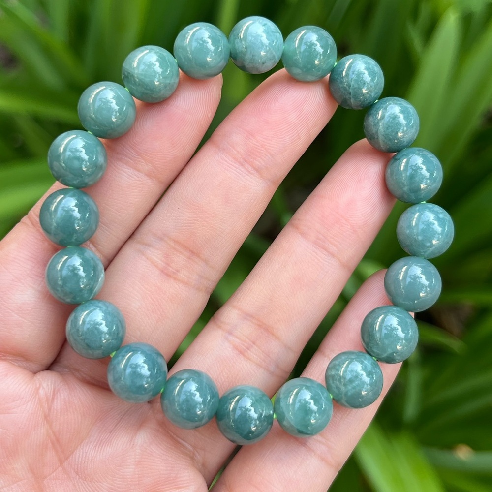 10mm stretchable blue water jade bracelet 1505‎